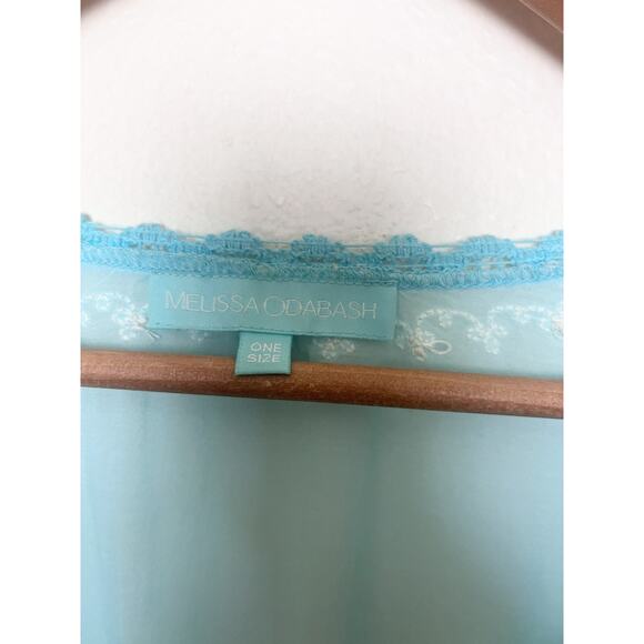 Melissa Odabash Blue Embroidered Kaftan Maxi Dress Coverup ONE SIZE - Picture 9 of 12